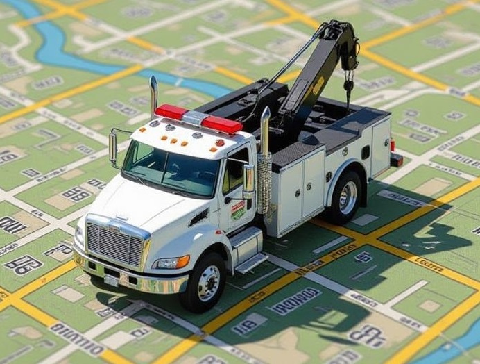 Industrial yard with heavy equipment